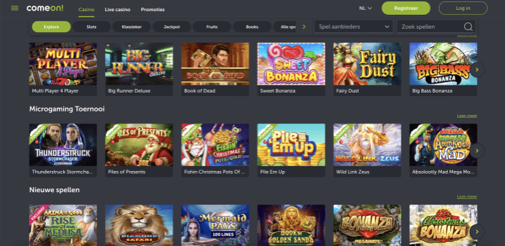 ComeOn Casino screenshot gokkasten