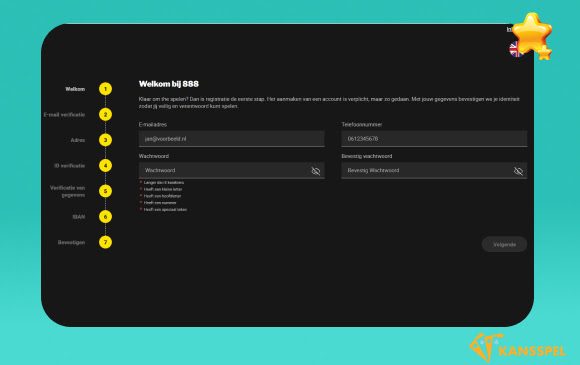 888 casino how to - stap 2 welkom
